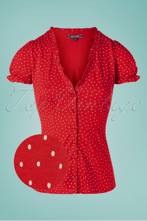 King Louie - Celia Little Dots blouse in chili rood