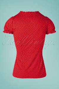 King Louie - 60s Celia Little Dots Blouse in Chili Red 3