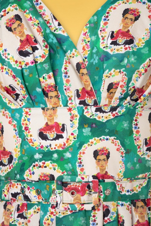 Victory Parade - TopVintage Exclusive ~ Frida Stella Swing Dress Années 50 en Vert 4