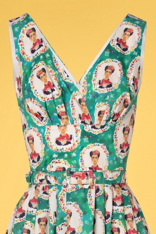 Victory Parade - TopVintage Exclusive ~ Frida Stella Swing Dress Années 50 en Vert 3
