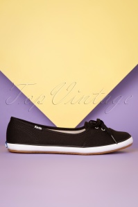 Keds - 50s Teacup Twill Ballerina Sneakers in Black 3