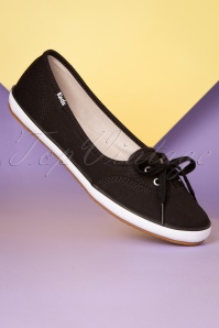 Keds - 50s Teacup Twill Ballerina Sneakers in Black