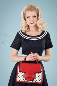 Banned Retro - 50s Chloe Polkadot Handbag in Red 2