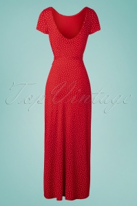 King Louie - Sally Little Dots maxi jurk in chili rood 4