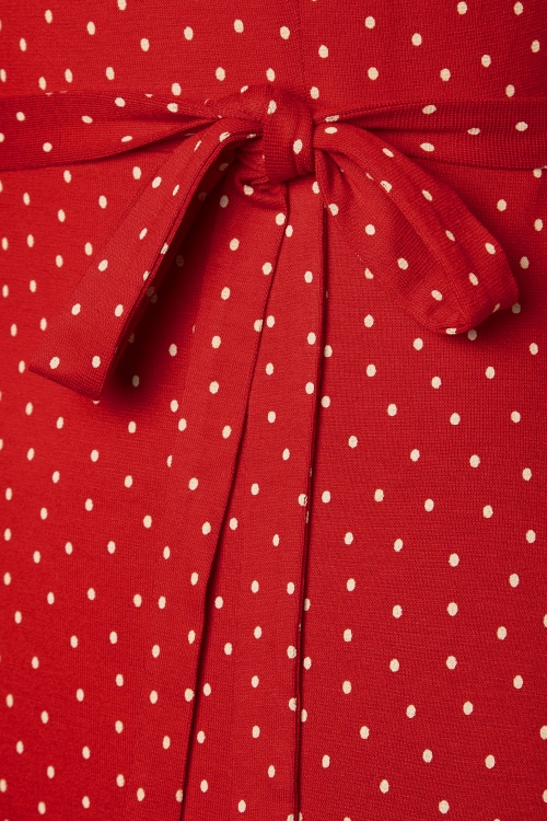 King Louie - Sally Little Dots Maxi Dress Années 70 en Rouge Piment 5