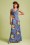 King Louie - 70s Ginger Gladioli Maxi Dress in River Blue 2