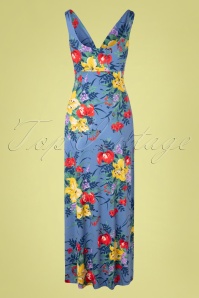King Louie - 70s Ginger Gladioli Maxi Dress in River Blue 4