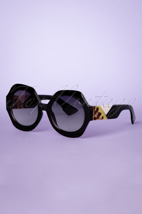 Banned Retro - Elba zonnebril in zwart
