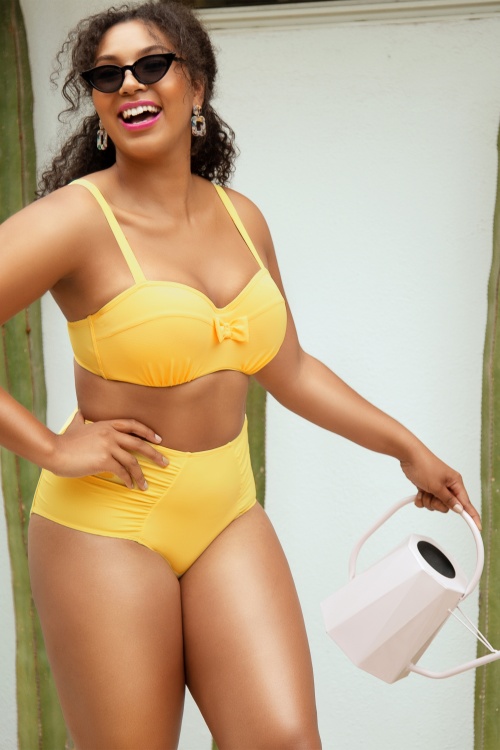 Parfait - Vivien Bikinihose mit hoher Taille in Lemon Drop 2