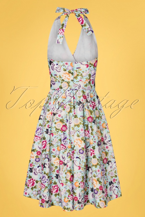 Unique Vintage - 50s TarryTown Halter Hostess Dress in Mint 4