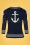 Vixen - Ally Anchor Laces Cardigan Années 50 en Bleu Marine 2