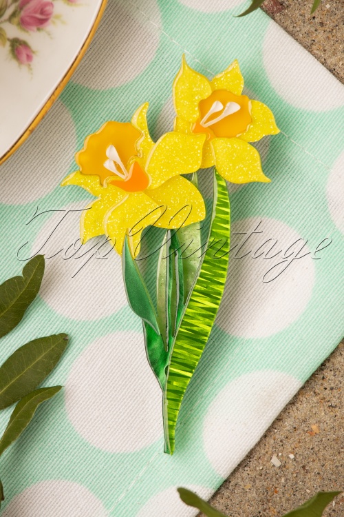 Erstwilder - Garden Goddess Daffodil Brooch Années 50