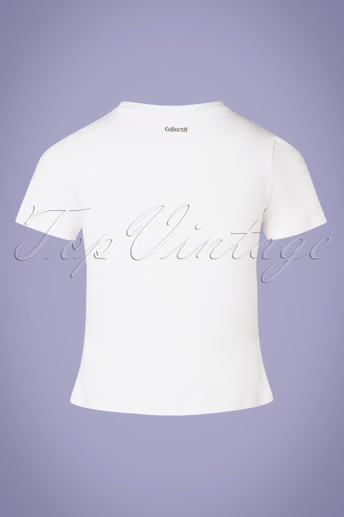 Collectif Clothing - Nashville T-Shirt Années 50 en Blanc 4