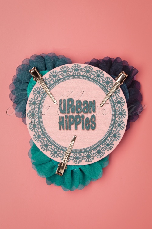 Urban Hippies - 70s Hair Flowers Set in Shades of Blue 6