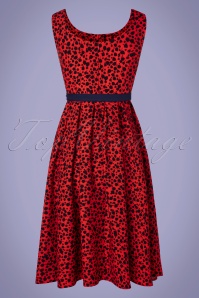 Miss Candyfloss - 50s Flava Rose Swing Dress in Red 4