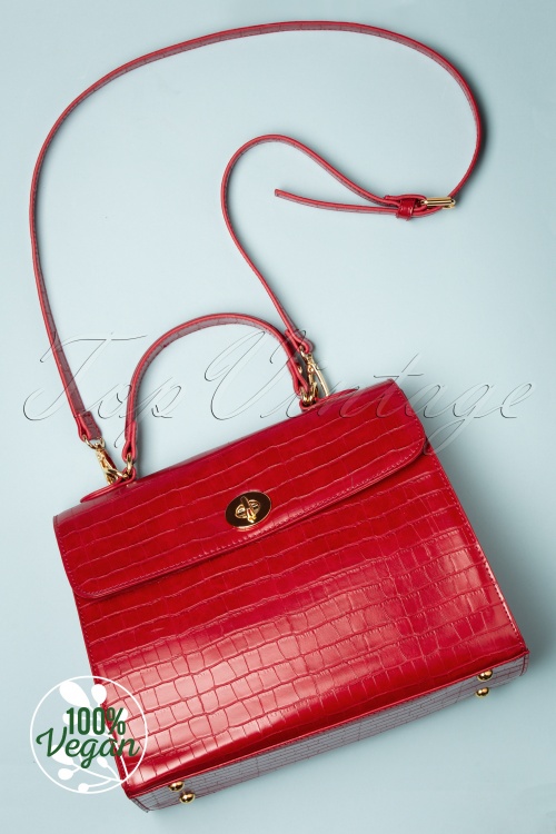Charlie Stone - Versailles Handbag Années 50 en Rouge  3