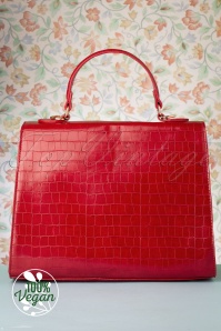 Charlie Stone - Versailles Handbag Années 50 en Rouge  7