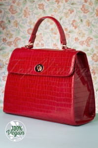 Charlie Stone - Versailles Handbag Années 50 en Rouge  5