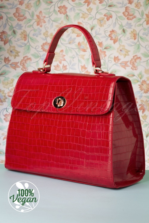 Charlie Stone - 50s Versailles Handbag in Red 5