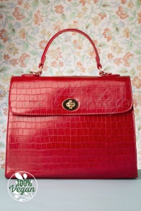 Charlie Stone - Versailles Handbag Années 50 en Rouge 