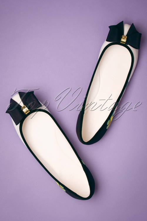 Ted Baker - 50s Blossom Bow Flats in Black and White 3