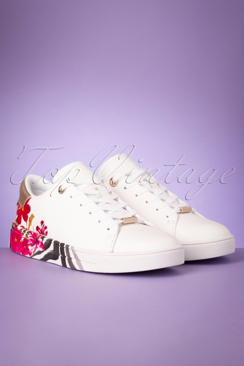 Ted Baker - 50s Lennec Floral Sneakers in Ivory 5