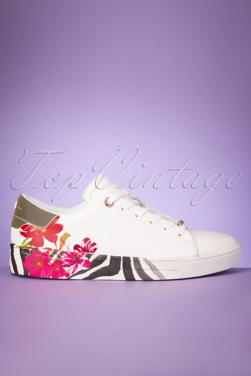 Ted Baker - 50s Lennec Floral Sneakers in Ivory 3