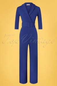Collectif Clothing - Stella Atomic Star Trousers Années 40 en Bleu Marine