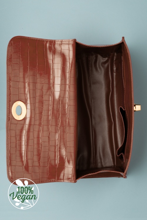 Charlie Stone - Versailles Handbag Années 50 en Brou de Noix 5