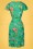 Smashed Lemon - Robin Floral Dress Années 60 en Turquoise 2