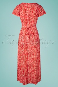Smashed Lemon - 70s Aliana Maxi Dress in Red and White 4
