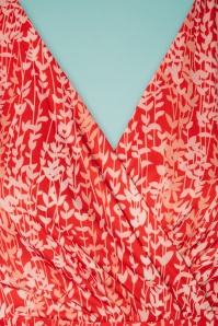 Smashed Lemon - Aliana Maxi Dress Années 70 en Rouge et Blanc 3