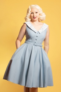 Daisy Dapper - 50s Molly Swing Dress in Light Blue 2