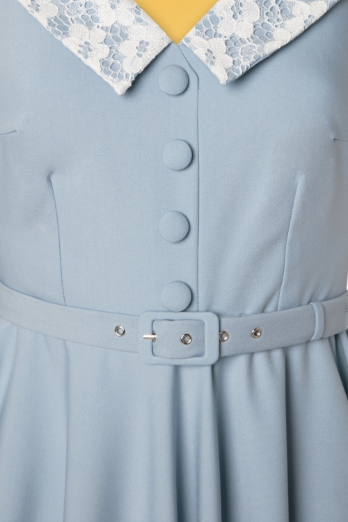 Daisy Dapper - Molly swing jurk in lichtblauw 5