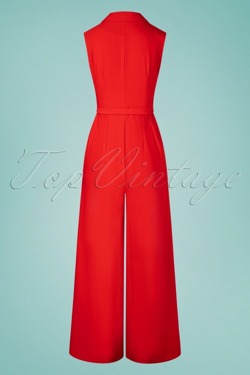 Daisy Dapper - 40s Aggy Jumpsuit in Red 2