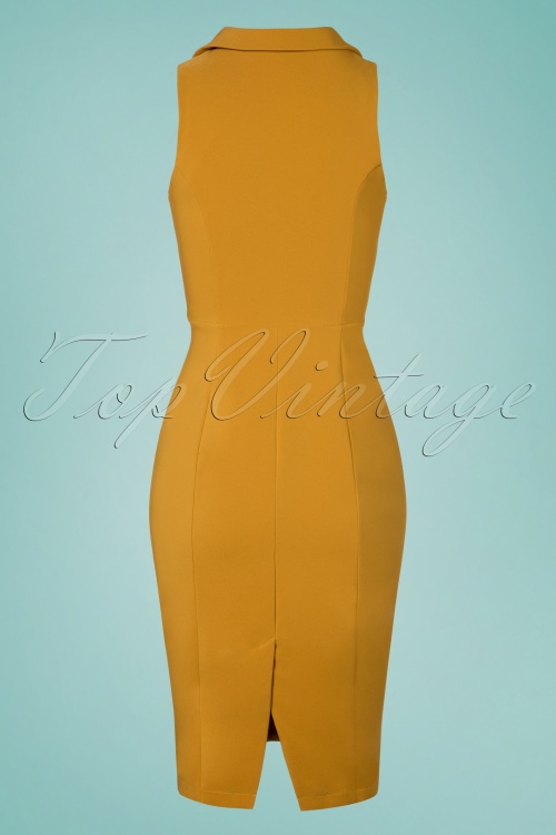 Hearts & Roses - 50s Margo Wiggle Dress in Mustard 5