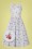 Hearts & Roses - Gertrude Striped Swing Dress Années 50 en Blanc et Gris 2