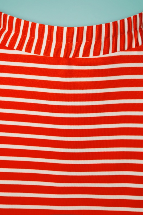 Compania Fantastica - Falda Striped Skirt Années 60 en Rouge 2