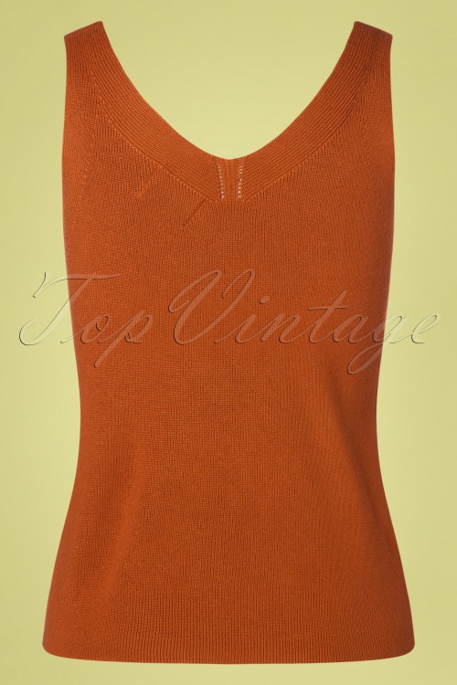 Compania Fantastica - 60s Knitted Jumper Top in Rust 3