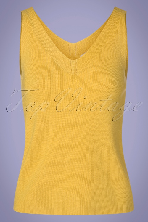 Compania Fantastica - 60s Knitted Jumper Top in Yellow
