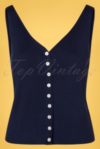 Vintage Chic for Topvintage - Rinda bloemen maxi jurk in blauw