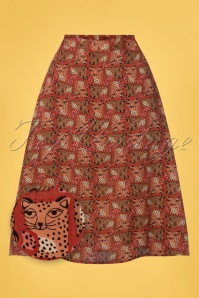 Compania Fantastica - 60s Leopard Skirt in Rust