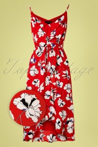 Smashed Lemon - 70s Catherina Floral Dress in Red