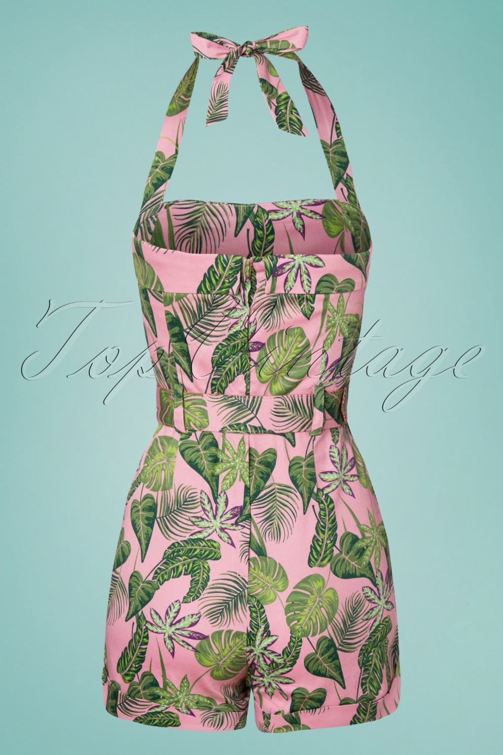 50s Jojo Forest Playsuit in Pink