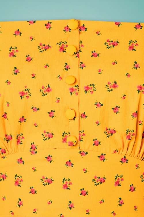 Timeless - Aaliyah bloemen swing jurk in geel 4