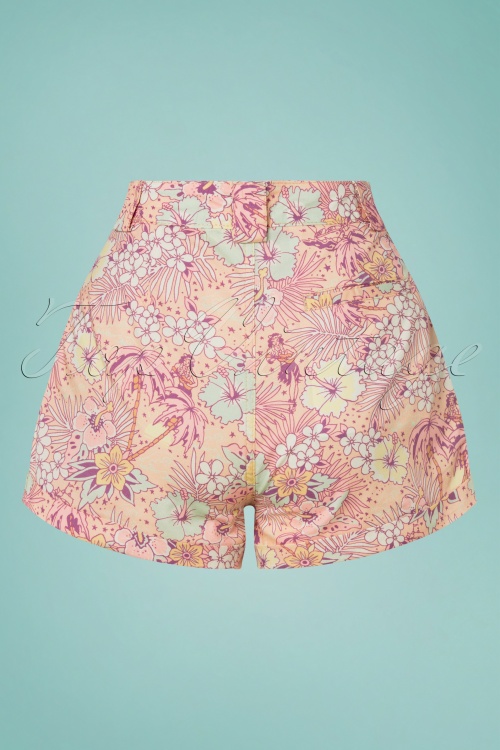 Queen Kerosin - Oldschool tropical shorts in koraal 3