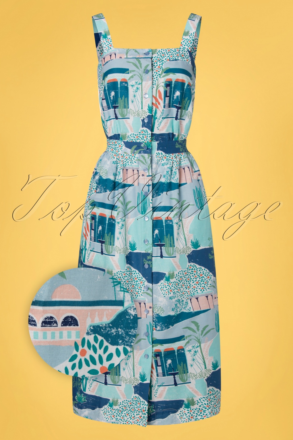 aqua yellow dress