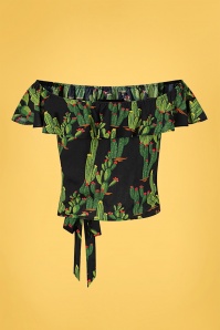 Collectif Clothing - Marietta Cactusland top in zwart 4