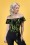 Collectif Clothing - Marietta Cactusland Top Années 50 en Noir 