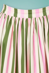 Collectif Clothing - 50s Jasmine Strawberry Striped Swing Skirt in Multi 3